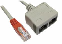 Cables Direct RJ-ECONVV Kabelspalter oder -kombinator Kabelkombinierer Grau 