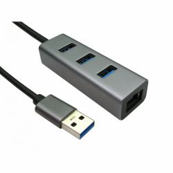 Cables Direct USB3-ETHGIGHUB laptop-dockingstation & portreplikator USB 3.2 Gen 1 [3.1 Gen 1] Type-A Grau 