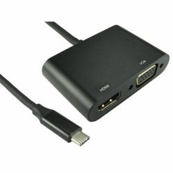 Cables Direct USB C TO HDMI 4K 30Hz + VGA 1080p @ 60Hz USB-Grafikadapter Schwarz 
