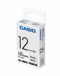 Casio XR-12WE1 Etiketten erstellendes Band Schwarz auf weiss 