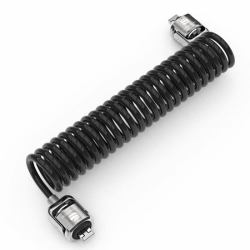 Compulocks Dual Head Coiled Cable Keyed Lock Kabelschloss Schwarz 