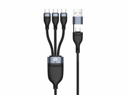 Conceptronic ETTA06B15C 3-in-1 USB-C-Datenkabel, 1,5 m, 100 W Schnellladung, USB 2.0, 5 A, mit E-Mark-Chip 