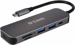 D-Link DUB-2325 USB Typ-C 5000 Mbit/s Grau 