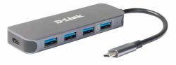 D-Link DUB-2340 Schnittstellen-Hub USB Typ-C 5000 Mbit/s Grau 