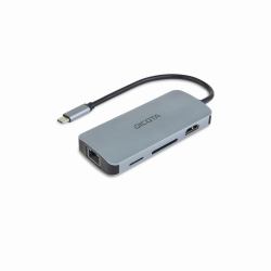 DICOTA D32062 Schnittstellen-Hub USB Typ-C Silber 