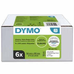 DYMO Original LabelWriter Versandetiketten/-Namensschilder [groß] | 54 mm x 101 mm | 6 Rollen mit je 220 leicht ablösbaren Etiketten [1.320 Etiketten] | für LabelWriter Etikettendrucker 