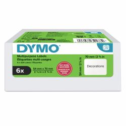 DYMO Original LabelWriter Mehrzwecketiketten | 54 mm x 70 mm | 6 Rollen mit je 320 leicht ablösbaren Etiketten [1.920 Stück] | für LabelWriter Etikettendrucker und Beschriftungsgerät 