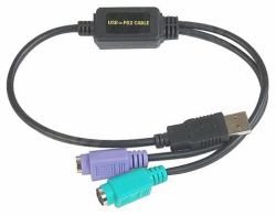 Datalogic ADP-203 Wedge to USB Adapter PS/2-Kabel 0,5 m 2x 6-p Mini-DIN USB A Schwarz 