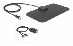 DeLOCK DAB+ DVB-T2 Antenne F Stecker 5 - 25 dB aktiv omnidirektional schwarz Klebemontage 
