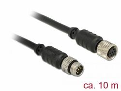 DeLOCK 12643 Sensor-/Aktuatorkabel 0,1 m M8 Schwarz 