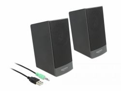 DeLOCK Stereo 2.0 PC Lautsprecher mit 3,5 mm Klinkenstecker und USB Stromversorgung 