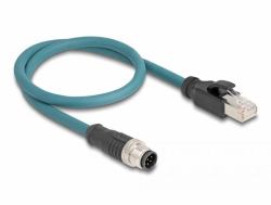 DeLOCK 60075 Netzwerkkabel Schwarz, Türkis 0,5 m Cat6a S/FTP [S-STP] 