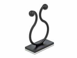 DeLOCK 60176 Kabel-Organizer Kabelhaken Flur Schwarz 10 Stück[e] 