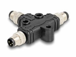 DeLOCK M8 T-Splitter A-kodiert 3 Pin 1 x Stecker zu 2 x Stecker Parallelschaltung 