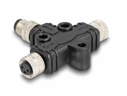 DeLOCK M8 T-Splitter A-kodiert 3 Pin 1 x Stecker zu 2 x Buchse Parallelschaltung 