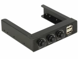 DeLOCK 62714 Ventilatorgeschwindigkeitsregler 3 Kanäle Schwarz 