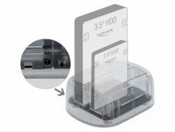 DeLOCK USB Type-C Dockingstation für 2 x SATA HDD / SSD transparent 