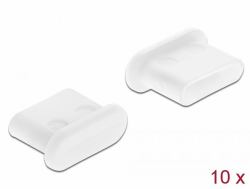 DeLOCK Staubschutz für USB Type-C Buchse ohne Griff 10 Stück weiß 