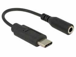 DeLOCK 65842 Handykabel Schwarz 0,14 m USB C 3.5mm 