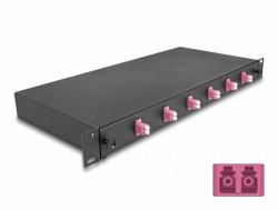 DeLOCK 19″ LWL Spleißbox 6 x LC Duplex OM4 1HE komplett bestückt 