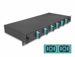DeLOCK 19″ LWL Spleißbox 6 x SC Duplex OM3 1HE komplett bestückt 