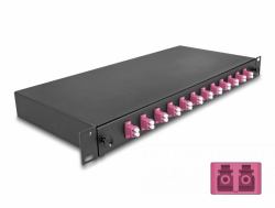 DeLOCK 19″ LWL Spleißbox 12 x LC Duplex OM4 1HE komplett bestückt 