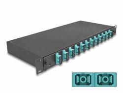 DeLOCK 19″ LWL Spleißbox 12 x SC Duplex OM3 1HE komplett bestückt 
