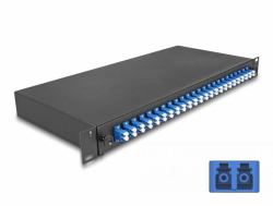DeLOCK 19″ LWL Spleißbox 24 x LC Duplex OS2 1HE komplett bestückt 