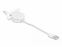 DeLOCK Easy 45 Modul USB 2.0 Ausrollkabel USB Typ-A zu 8 Pin Lightning Stecker weiß 