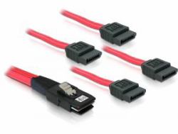 DeLOCK Sata 4x 1m SCSI-Kabel Rot 