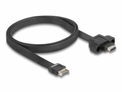 DeLOCK USB 10 Gbps Flachbandkabel Typ-E Key A 20 Pin Stecker zu USB Type-C Buchse zum Einbau 75 cm 