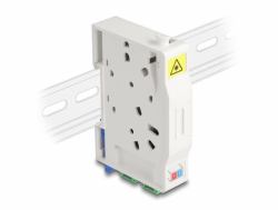 DeLOCK LWL Anschlussdose für Hutschiene mit Spleißhalter und 2 x SC Simplex Kupplung 