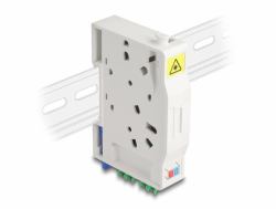 DeLOCK LWL Anschlussdose für Hutschiene mit Spleißhalter und 2 x LC Duplex Kupplung 