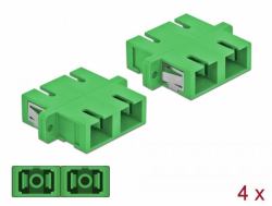 DeLOCK LWL Kupplung SC Duplex Buchse zu SC Duplex Buchse Singlemode 4 Stück grün 