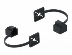 DeLOCK Staubschutz für RJ45 Stecker mit Befestigungsclip schwarz 