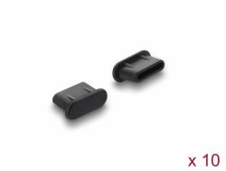DeLOCK Staubschutz für USB Type-C Buchse 10 Stück Silikon schwarz 