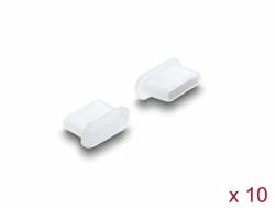 DeLOCK Staubschutz für USB Type-C Buchse 10 Stück Silikon transparent 