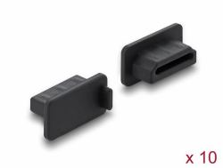 DeLOCK Staubschutz für HDMI-A Buchse 10 Stück Silikon schwarz 