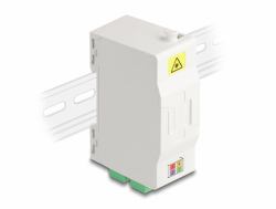 DeLOCK LWL Anschlussdose für Hutschiene mit Spleißhalter und 4 x SC Simplex Kupplung 
