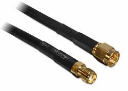 DeLOCK 10m SMA m/f Koaxialkabel CFD200 Schwarz 