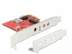 DeLOCK 91748 Kartenleser PCI Express Eingebaut Metallisch, Rot 