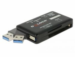 DeLOCK SuperSpeed USB 5 Gbps Card Reader für CF / SD / Micro SD / MS / M2 / xD Speicherkarten 
