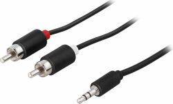 Deltaco MM-140A Audio-Kabel 2 m 3.5mm RCA Schwarz 