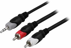 Deltaco MM-145 Audio-Kabel 20 m 3.5mm RCA Schwarz 