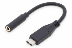 Digitus USB-C Audio Adapter / Konverter, USB-C/Stecker - 3.5mm Klinke/Buchse 