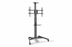 Digitus TV-Wagen für Bildschirme bis zu 178 cm mit Ablage für DVD und Kamera bis zu 50 kg fahrbar, VESA max. 600x400 