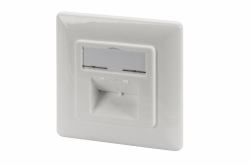 Digitus CAT 6A Klasse EA Anschlussdose, geschirmt 2x RJ45, LSA, reinweiß, Unterputz, vertikale Kabelinstallation 