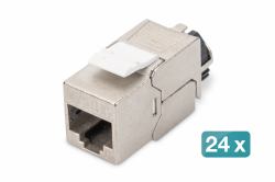 Digitus CAT 6A Keystone Modul, geschirmt mit intelligentem Kabelmanager, Set [24 Stück] 