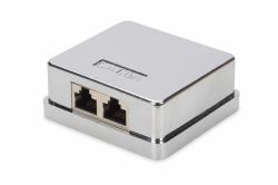 Digitus CAT 6A Konsolidierungsgehäuse 2 Keystone Modul geschirmt, 2-Port 