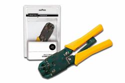 Digitus Multi Modular Crimpzange, Metall passend für 4P2C, 4P4C, 6P4C, 6P6C, 8P8C, inkl. Stripper und Cutter 